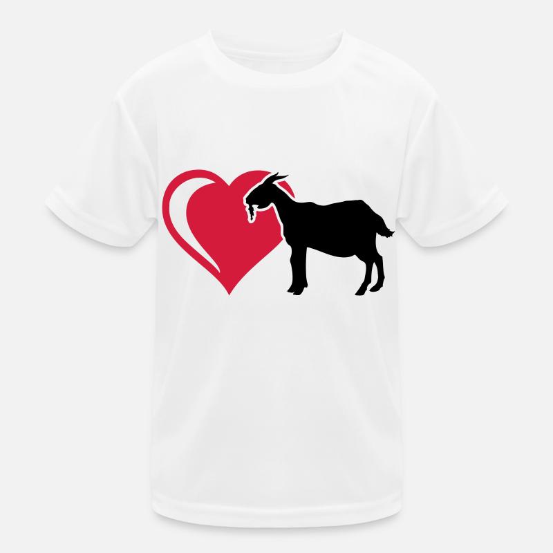 Ziege Herz Kinder Funktions-T-Shirt
