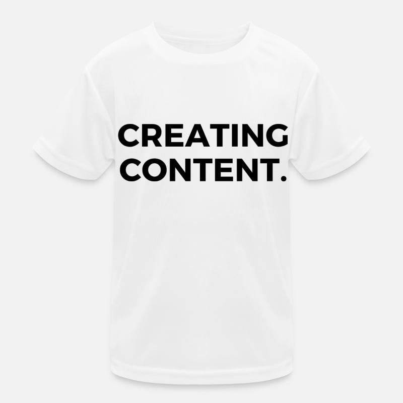Creating Content. - Kinder Funktions-T-Shirt - Weiß