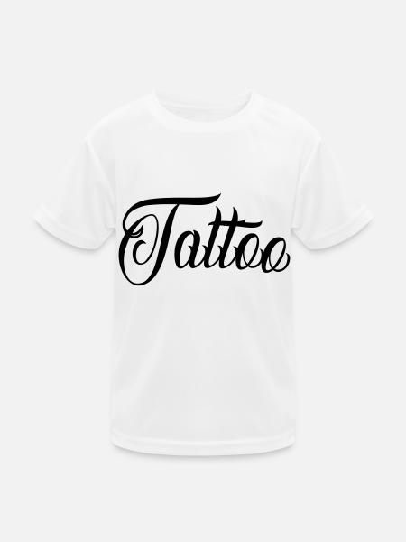Tattoo - Kinder Funktions-T-Shirt - Weiß - Vorne