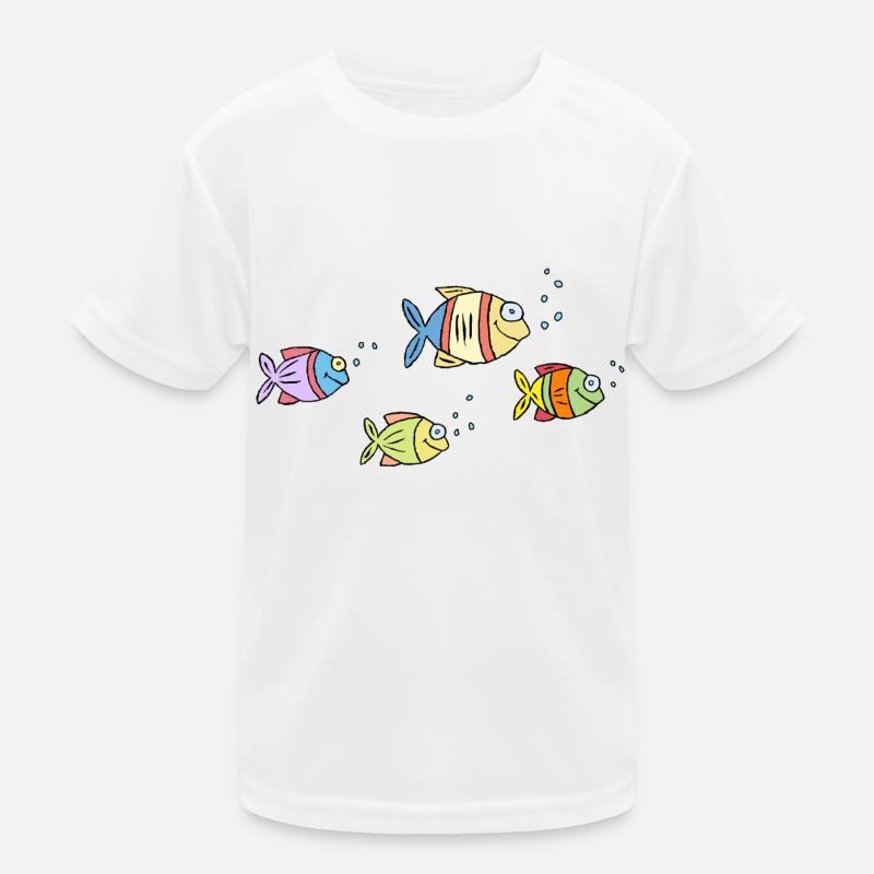 coloré poisson eau mer graffiti dessin d’enfants T-shirt sport Enfant