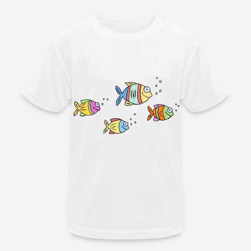 Poisson Cichlide Eau Mer Graffiti Dessin T-shirt sport Enfant