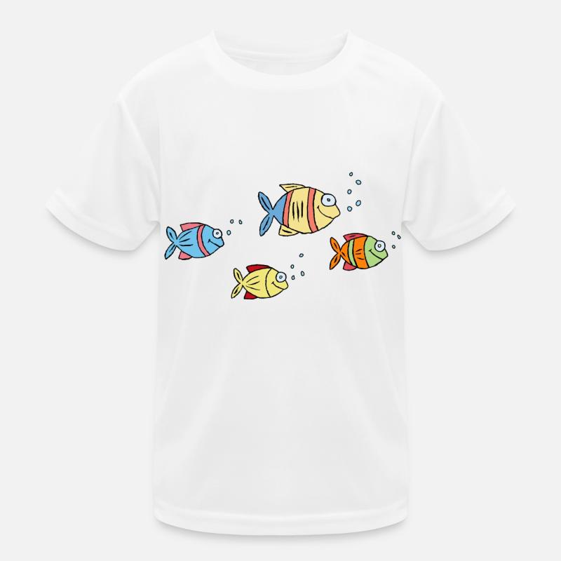 Fische Buntbarsche Wasser Meer Graffiti Zeichnung Kinder Funktions-T-Shirt