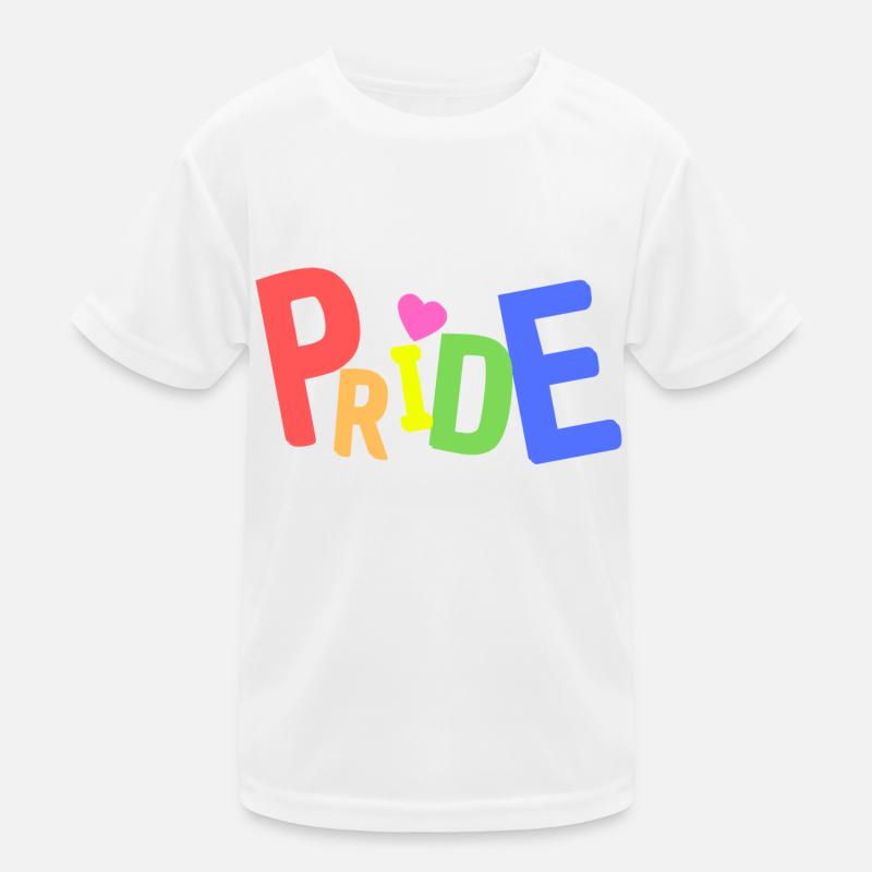 PRIDE Schriftzug Kinder Funktions-T-Shirt
