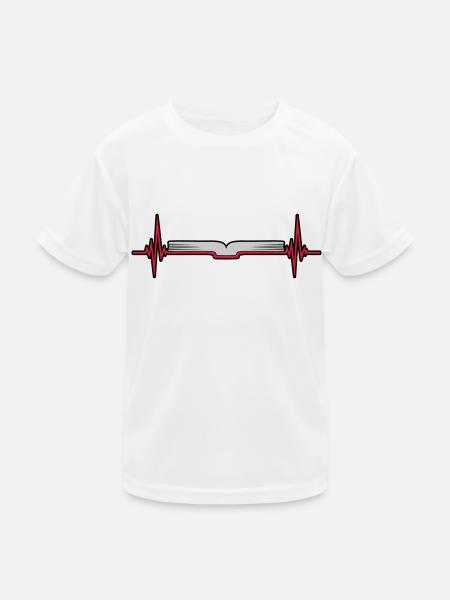Livre de pages de fréquence de fréquence de pouls - T-shirt sport Enfant - blanc - Devant