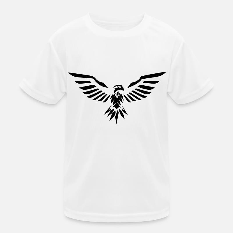 stylized eagle opening its wings in front Kids Functional T-Shirt