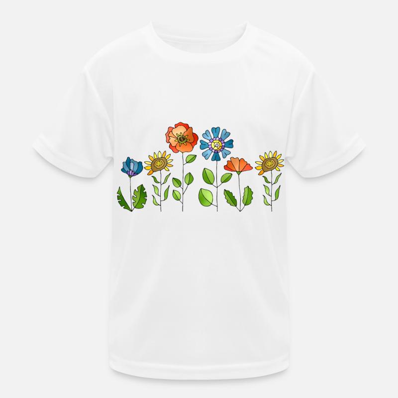 Blumen - Kinder Funktions-T-Shirt - Weiß