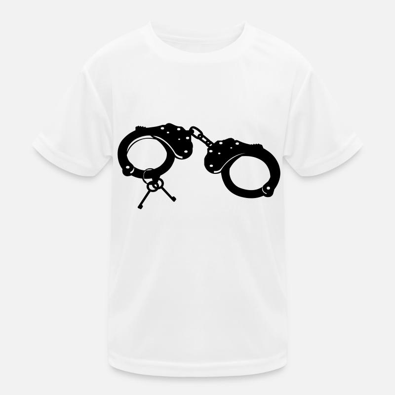 Handschellen - Junggesellenabschied - Kinder Funktions-T-Shirt - Weiß