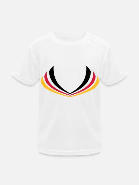 Germany stripe flag - Kids Functional T-Shirt - white - Front
