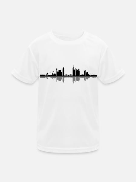 FRANKFURT am Main Deutschland Skyline Stadt - Kinder Funktions-T-Shirt - Weiß - Vorne