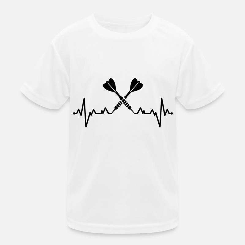 Darts ECG Heartbeat Pulse Dart Player Dart Arrow Kids Functional T-Shirt