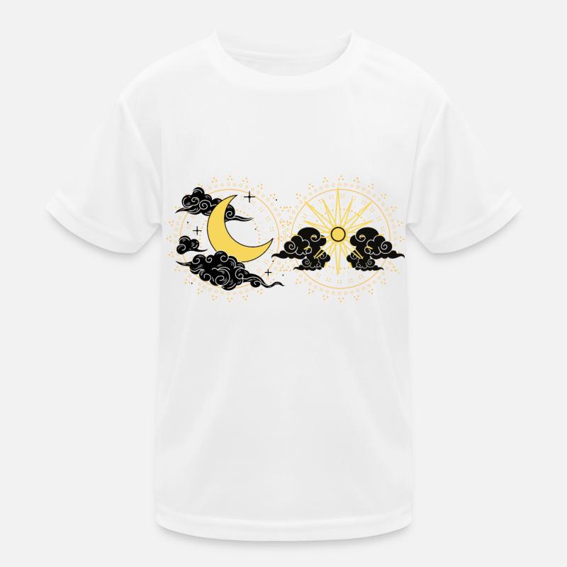 Sun Moon Symbol in Clouds - NaruSasu I SasuNaru Kids Functional T-Shirt