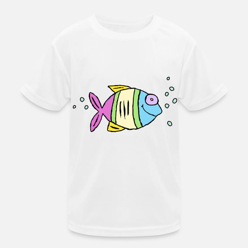 Fisch Buntbarsch Wasser Meer Graffiti Zeichnung Kinder Funktions-T-Shirt