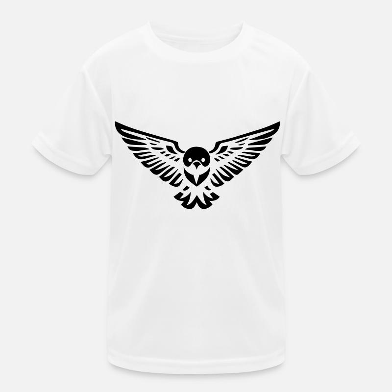 bird type owl or eagle flying in front Kids Functional T-Shirt