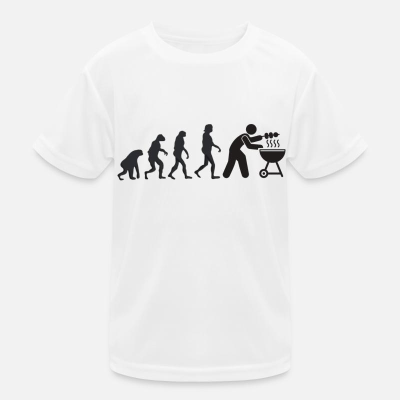 Grillen - Menschliche Evolution - Kinder Funktions-T-Shirt - Weiß