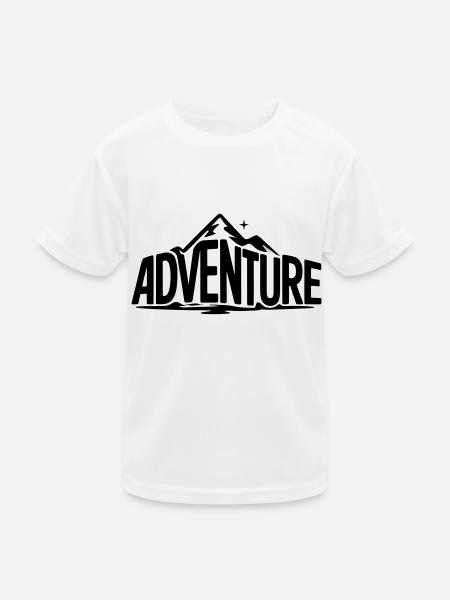 🏔 ADVENTURE – Hörst du den Ruf der Berge? - Kinder Funktions-T-Shirt - Weiß - Vorne