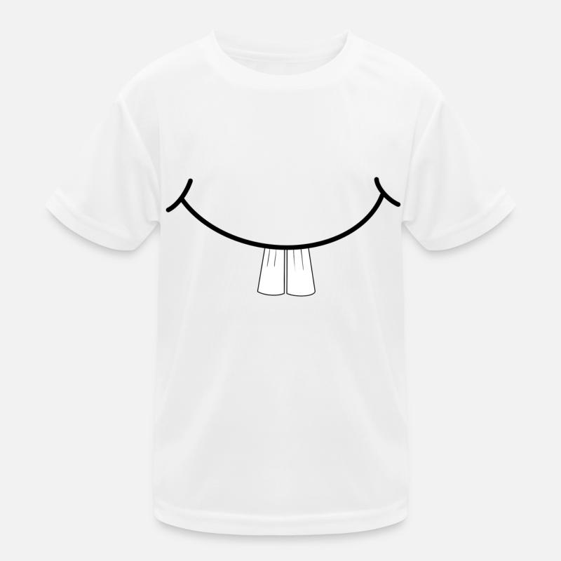 Face mask smile with rabbit teeth Kids Functional T-Shirt