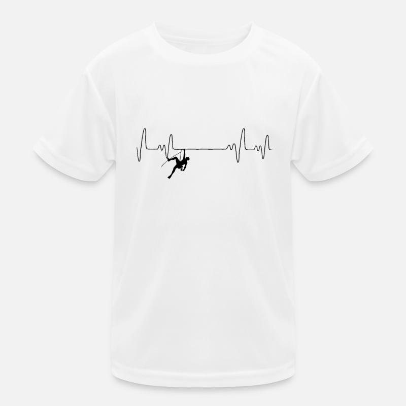 Klettern Climbing Bergsteigen Herzschlag EKG Kinder Funktions-T-Shirt