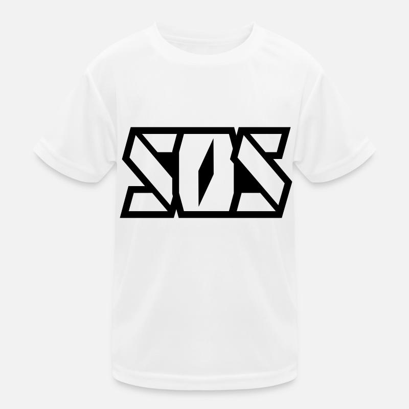 SOS Schriftzug Kinder Funktions-T-Shirt