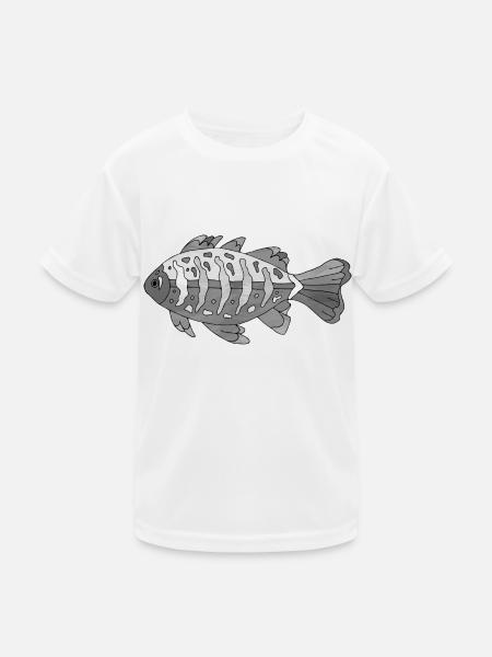 Fisch - Kinder Funktions-T-Shirt - Weiß
