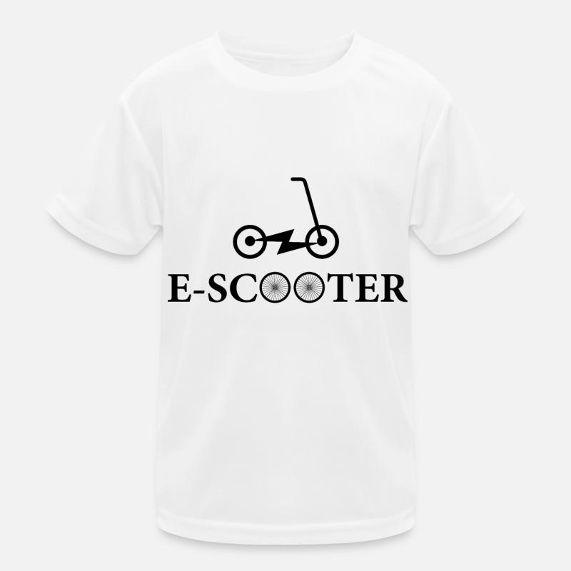 E-Scooter E-Roller Scooter - Kinder Funktions-T-Shirt - Weiß