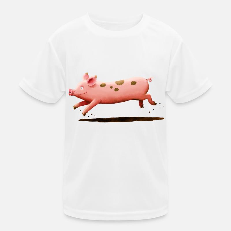 Running pig Kids Functional T-Shirt