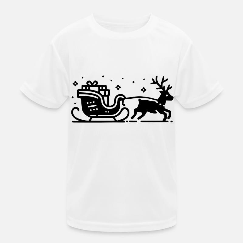 Reindeer Sleigh Kids Functional T-Shirt