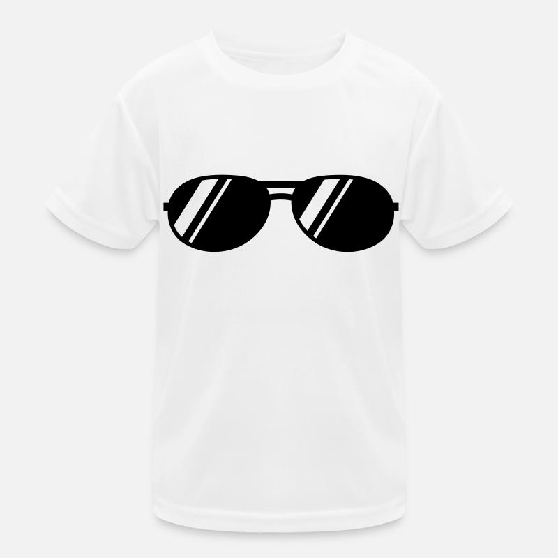 coole Sonnenbrille - Kinder Funktions-T-Shirt - Weiß