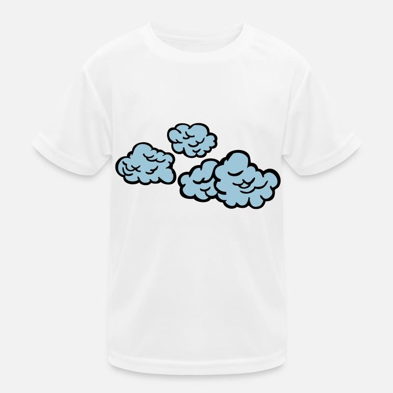 Wolken - Kinder Funktions-T-Shirt - Weiß