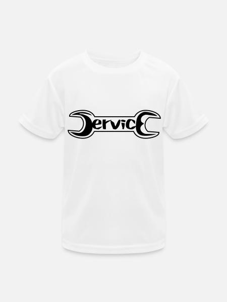 service - Kinder Funktions-T-Shirt - Weiß - Vorne