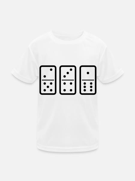 domino - Kinder Funktions-T-Shirt - Weiß - Vorne