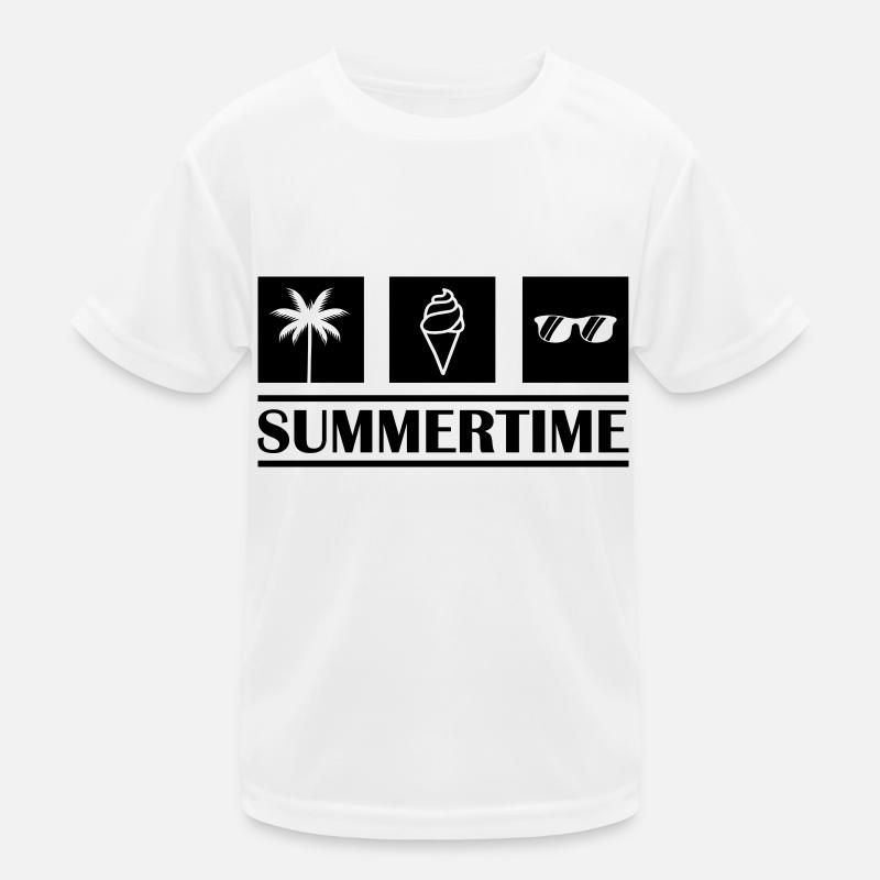Summertime - Kinder Funktions-T-Shirt - Weiß