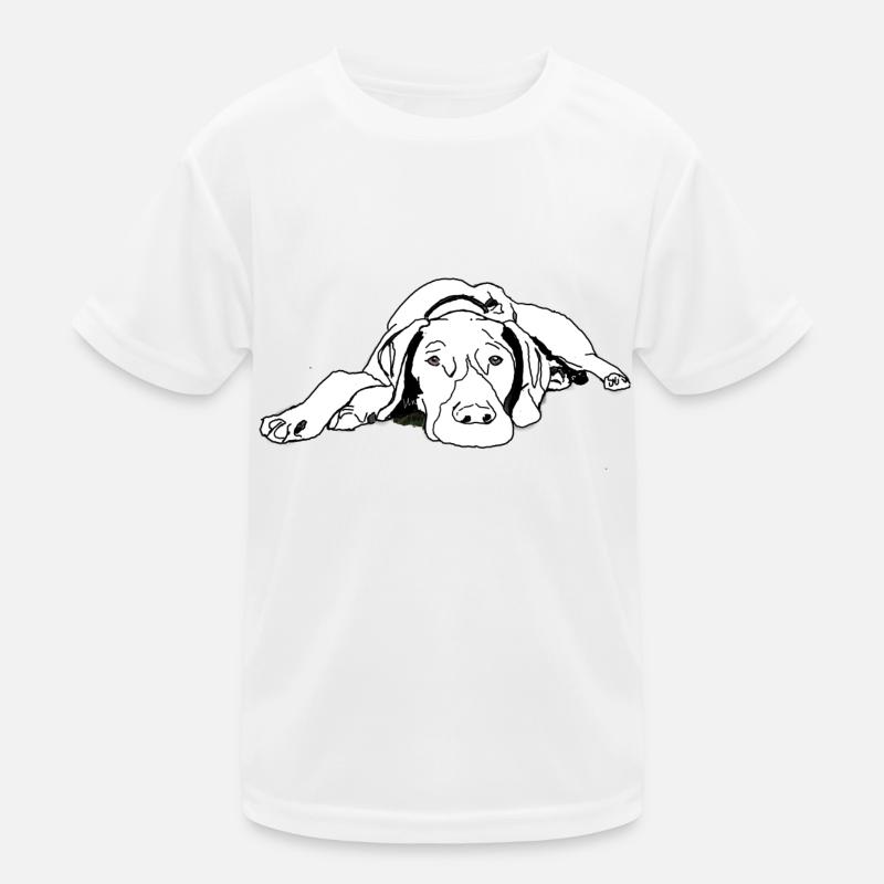 Pointer Deutsch Kurzhaar - Kinder Funktions-T-Shirt - Weiß