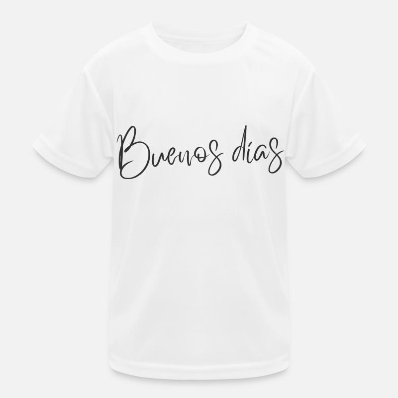 Buenos Días - Minimalistisches spanisches Textdesign Kinder Funktions-T-Shirt
