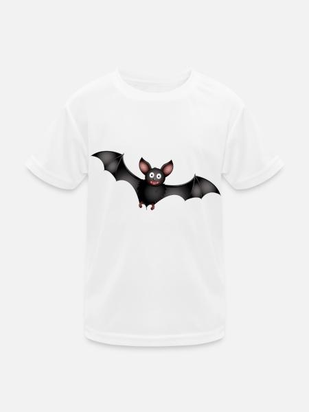 Fledermaus - Kinder Funktions-T-Shirt - Weiß