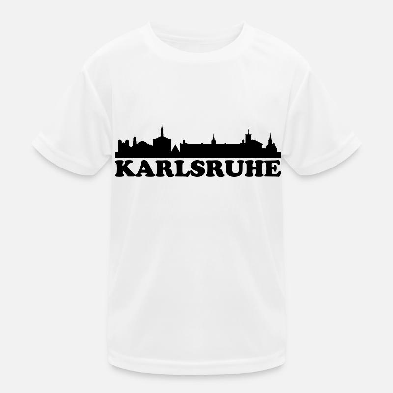 Skyline Karlsruhe Text - Kinder Funktions-T-Shirt - Weiß