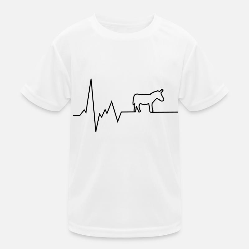 herzschlag esel - Kinder Funktions-T-Shirt - Weiß