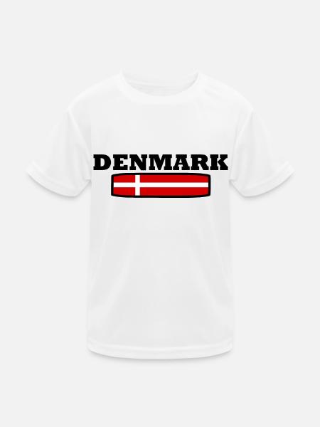 dänemark - Kinder Funktions-T-Shirt - Weiß