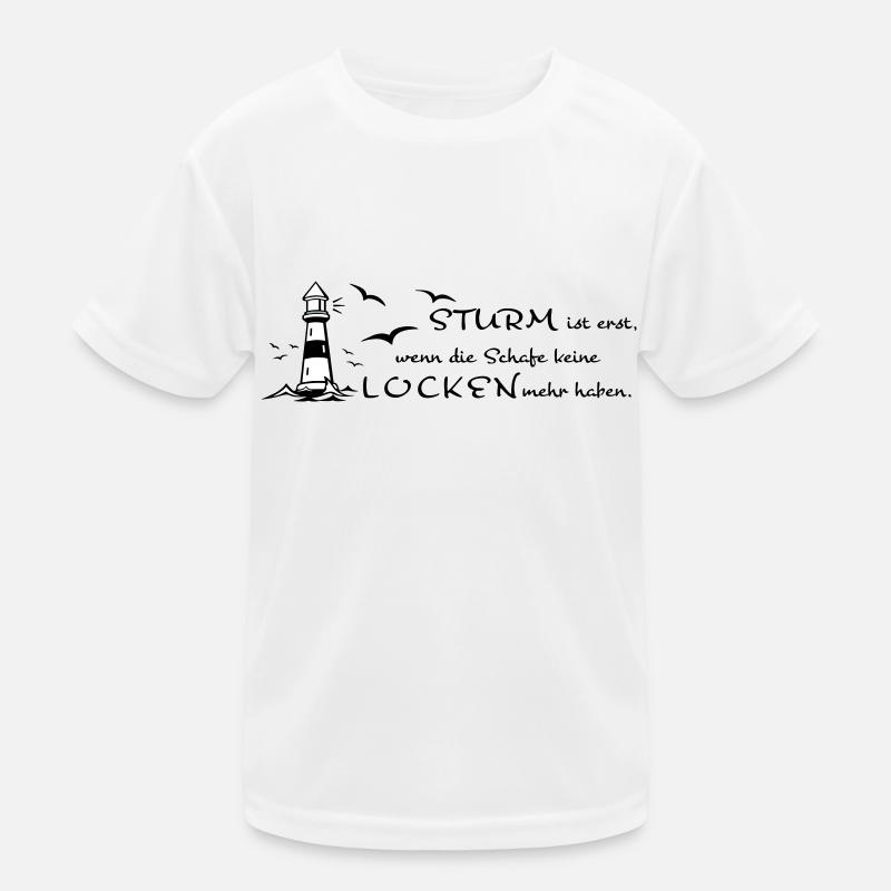 Sturm und Locken - Kinder Funktions-T-Shirt - Weiß