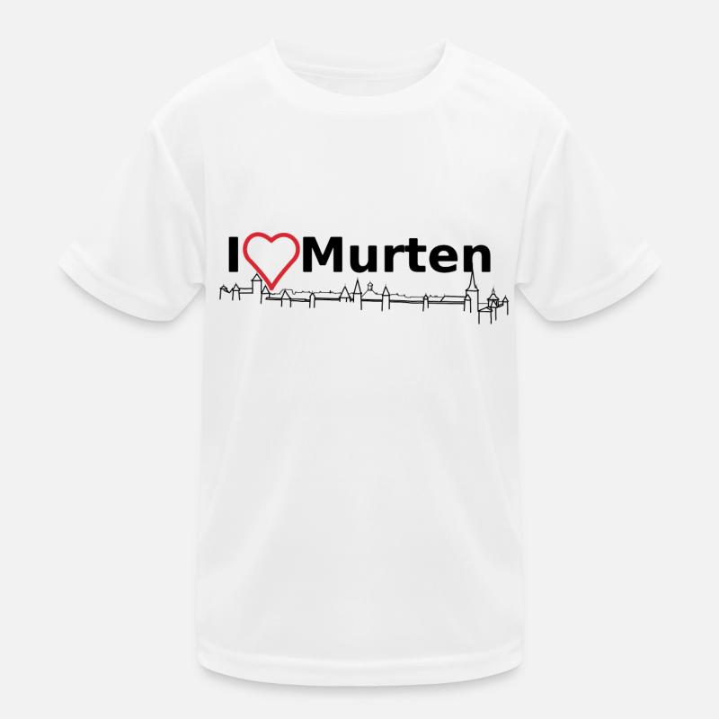 I Love Murten (mit Skyline der Altstadt) Kinder Funktions-T-Shirt