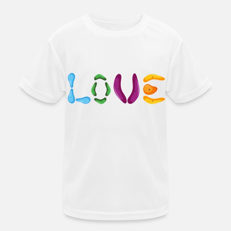 bouldering boulder rocks free climbing love Kids Functional T-Shirt