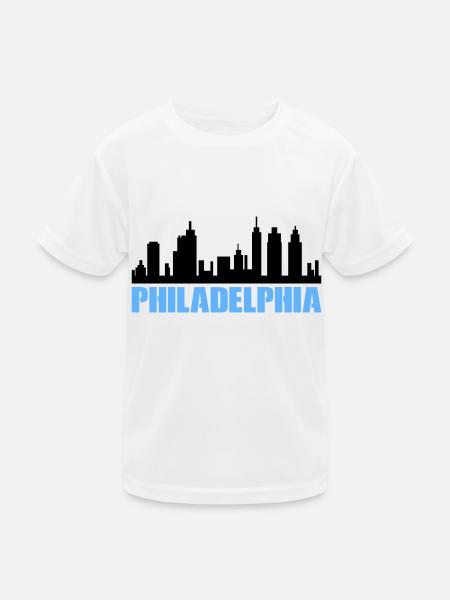 Philadelphia - Kinder Funktions-T-Shirt - Weiß - Vorne
