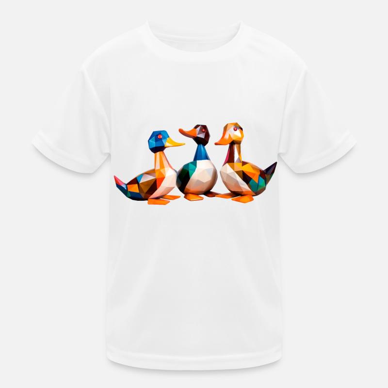 Ducks Cubism 2 Kids Functional T-Shirt