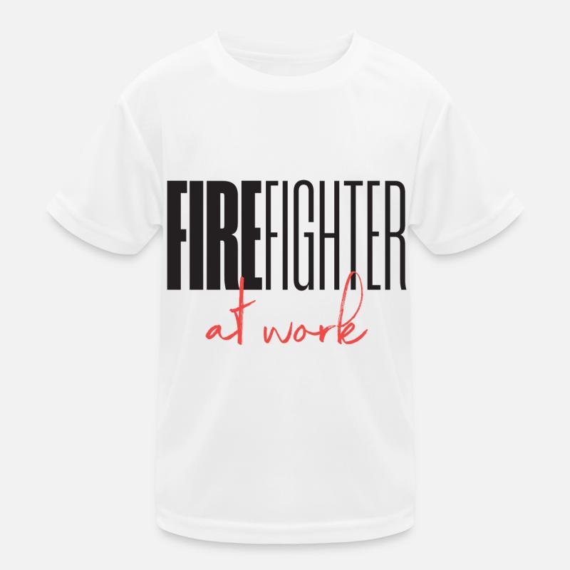 Firefighter at work Kinder Funktions-T-Shirt