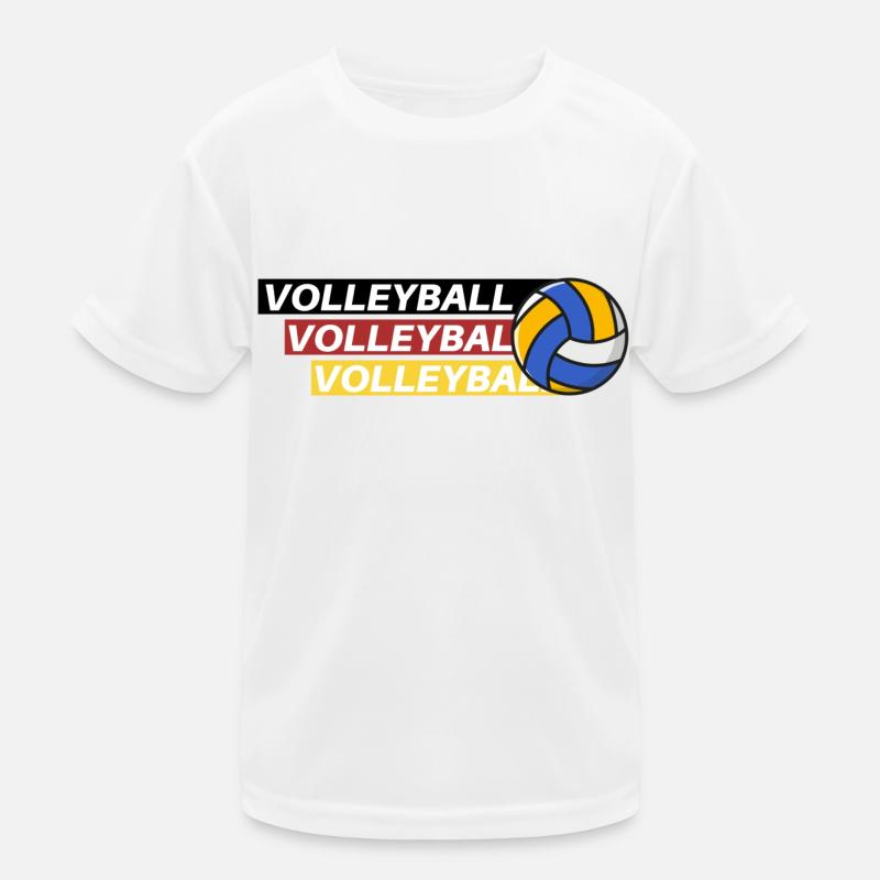 Volleyball Passion: Schwarz, Rot, Gold Kinder Funktions-T-Shirt