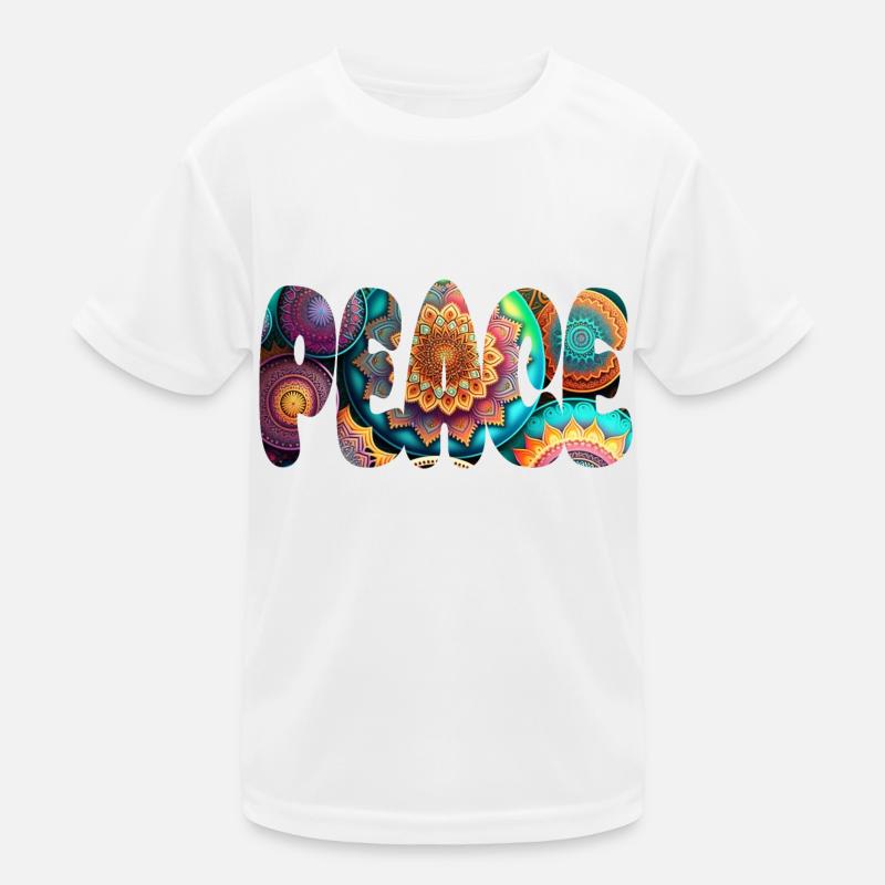 PEACE - Kinder Funktions-T-Shirt - Weiß