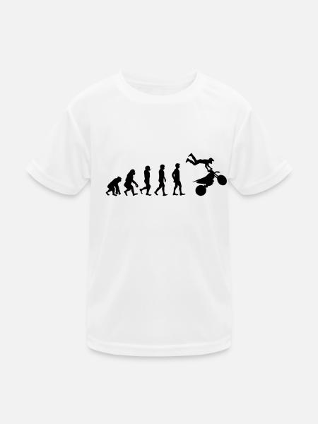 Silhouette Motorcross schwarz - Kinder Funktions-T-Shirt - Weiß