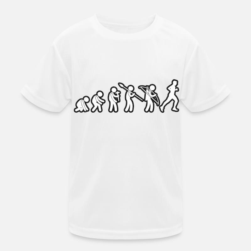 Evolution Running White Grunge Kinder Funktions-T-Shirt