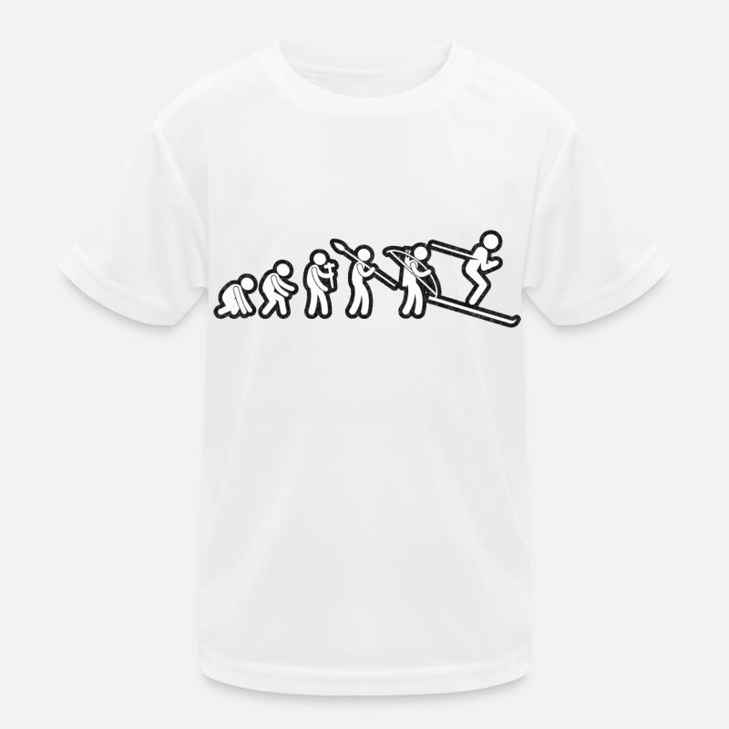 Evolution Ski White Grunge Kinder Funktions-T-Shirt