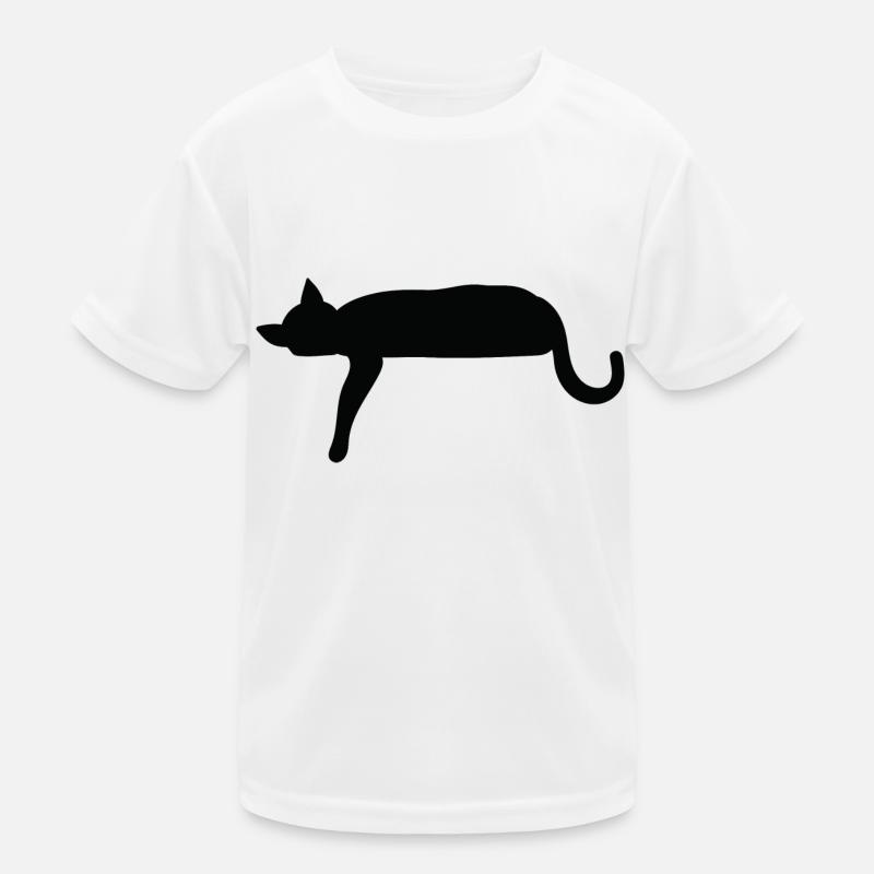 Silhouette de chat s’couchant T-shirt sport Enfant