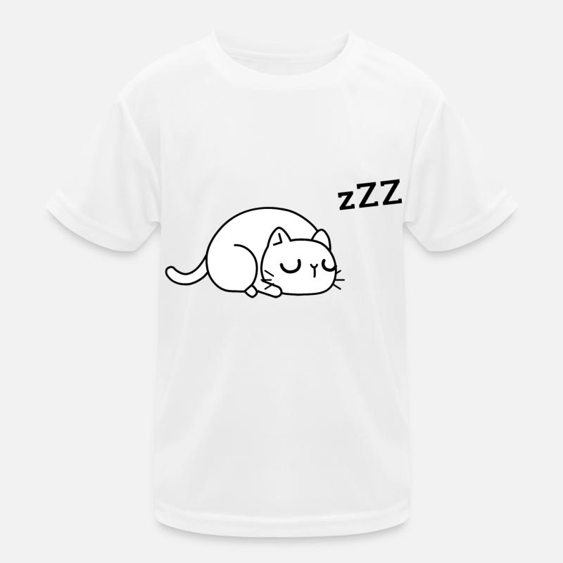 müde Katze Kinder Funktions-T-Shirt